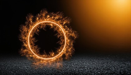Poster - Radiant Gold Circle Design A Bright, Glowing Element of Light and Fire for Stunning Wallpaper Aesthetic