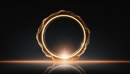 Poster - Radiant Gold Circle A Bright and Glowing Design Element Emitting Firelike Shine for Stunning Wallpaper Aesthetic