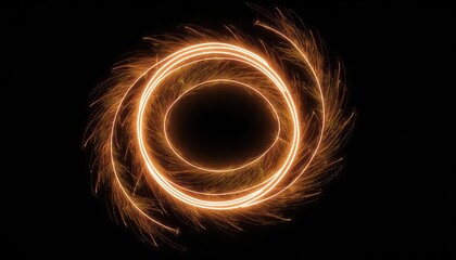 Poster - Radiant Gold Circle A Bright Element of Light and Shine, Capturing the Essence of Fire in a Stunning Wallpaper Design