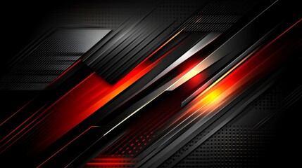 Poster - Abstract red and black tech background