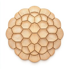 Poster - A unique geometric wooden panel featuring a honeycomb pattern, perfect for modern interior design and artistic projects.