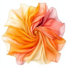 Poster - A vibrant swirl of orange and yellow fabric, creating a dynamic and eye-catching visual ideal for design projects.