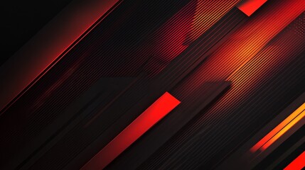 Poster - Abstract red and black background with diagonal lines