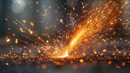 Poster - Capture the energy and intensity of sparks flying from a