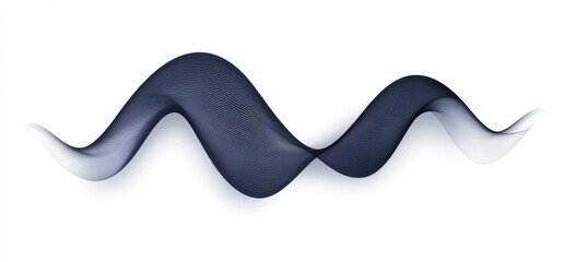 Wall Mural - an abstract depiction of a blue wave. a blue-colored scarf. a bright blue ribbon contrasted on a whi