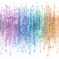 Poster - Colorful abstract design featuring vibrant lines and dots in a harmonious array of colors, perfect for modern art projects.