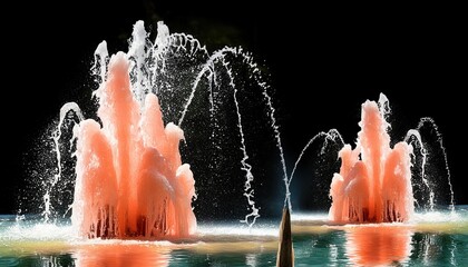 Poster - Explosive Beauty Gushing Coral Fountains Frozen in Time An Abstract Futuristic D Texture Captured in Vivid Detail
