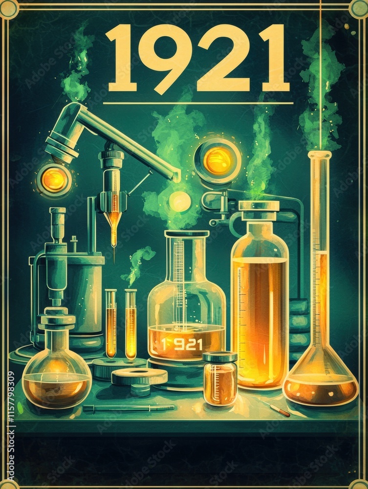 A vibrant laboratory setup showcases various glass containers filled with colorful liquids.