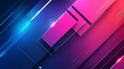 Poster - Abstract geometric background with vibrant colors and dynamic lines.