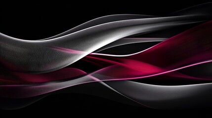 Poster - Abstract flowing lines in dark red and grey.  Elegant, dynamic design.
