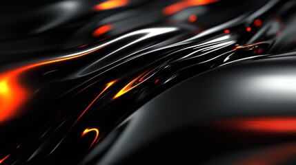 Aufkleber - Abstract dark background with glowing orange lines.