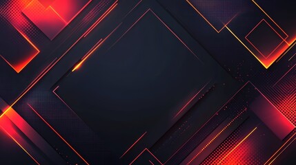 Poster - Abstract red and black geometric background