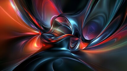 Poster - Abstract digital art with vibrant colors and swirling forms.