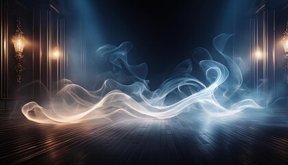 Poster - mystical mist a captivating dance of swirling smoke in a dark and light symphony fluid fantasia of a
