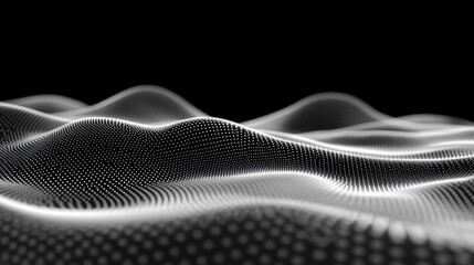 Aufkleber - Abstract digital landscape, flowing data streams, technology background