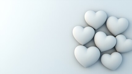 Poster - Heartfelt emotions displayed in white hearts minimalist design calm environment artistic perspective