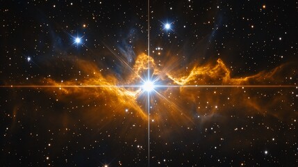 Wall Mural - stunning cosmic image showcasing a nebula illuminated by a bright star.