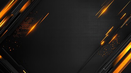Poster - Abstract dark background with orange stripes