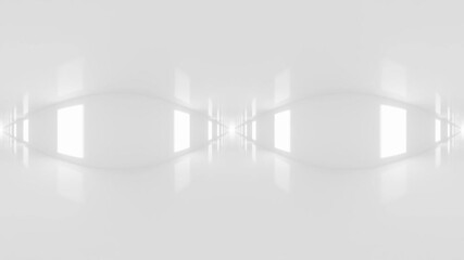 Poster - Minimalist Bright Corridor with White Walls looping 360 panorama vr video