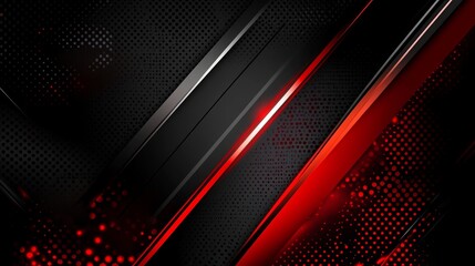 Poster - Abstract red and black background with metallic stripes