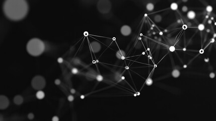 Poster - Abstract network connection, digital data flow, technology background