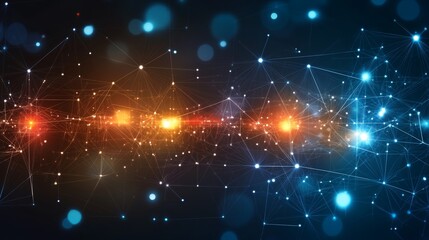 Poster - Abstract background of glowing network connections