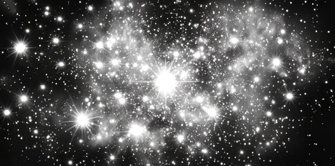 Wall Mural - seamless pattern featuring stars. hand-drawn stars texture. night sky filled with stars