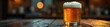 © intothestar - Condensation-covered glass of beer sits on dark wood table , drink, glass