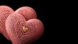 © Kritsadee - Celebrating love with intricate crochet heart art studio digital photography black background close-up romantic concept