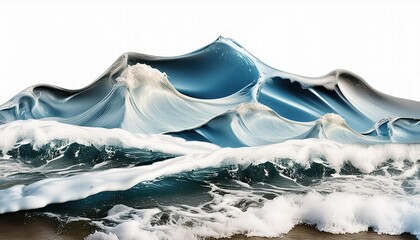 Poster - shimmering oceanic dreams a captivating abstract futuristic d texture of waves frozen in time, offer