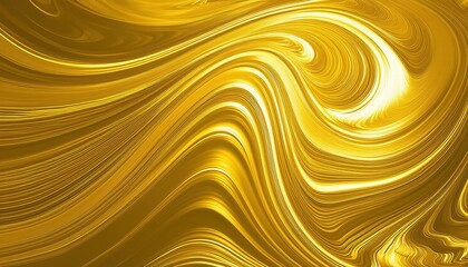 Poster - Spectacular Abstract Glistening Golden Waves A Mesmerizing Display of Liquid Gold and Solid Yellow Textures in Motion, Capturing the Essence of Elegance and Fluidity in Art