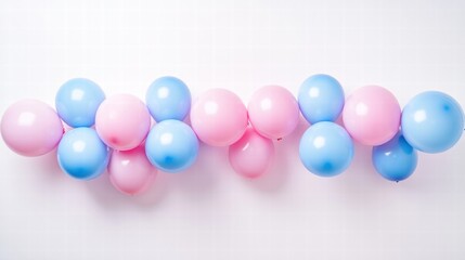 Aufkleber - Colorful pink and blue balloons in a creative setup for celebration or event with empty space for text or design. Generative AI