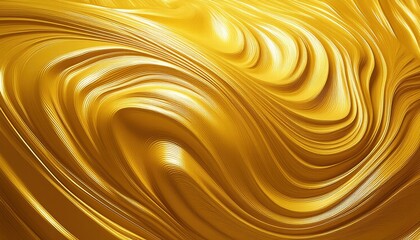 Poster - Spectacular Abstract Glistening Golden Waves A Mesmerizing Display of Liquid Gold and Solid Yellow Forms in Motion, Capturing the Essence of Elegance and Opulence in Artful Design
