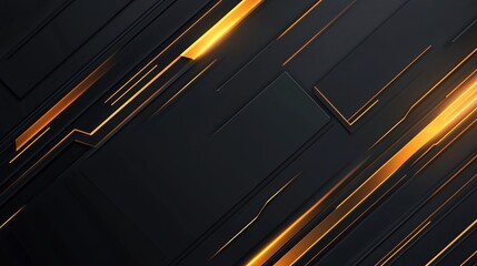 Aufkleber - Abstract dark background with glowing orange lines