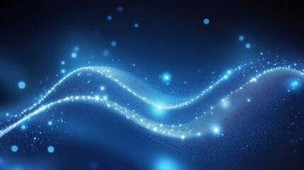 Aufkleber - Abstract blue glowing wave background