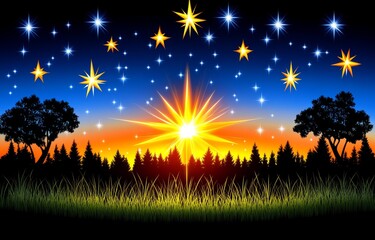 Wall Mural - starry night sky. a universe rich with twinkling stars. boundless space bathed in the glow of the mi