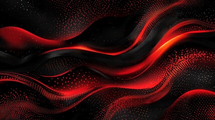 Poster - Abstract red and black wavy pattern background