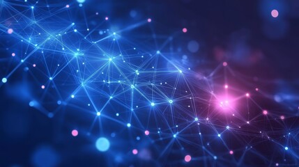 Poster - Abstract background of glowing network nodes and connections.