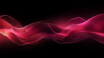Poster - Glowing red abstract wave on black background.  Perfect for design projects.