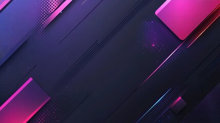 Poster - Abstract geometric background with pink and purple elements.