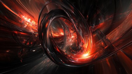 Poster - Abstract fiery vortex in dark space