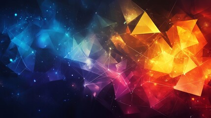Poster - Abstract polygonal shapes in vibrant colors.