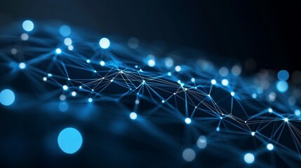 Leinwandbilder - Abstract glowing network connection background.
