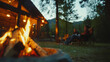 © Pixel World Vision  - Friends gather around a warm campfire for an evening of laughs and stories in nature