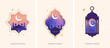 © Marina Zlochin - Ramadan Kareem window and lantern backgrounds. Modern Islamic greeting card template and wallpaper design. Poster and media banner vector illustration
