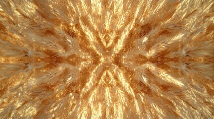 Poster - Golden Harvesting Scene with Symmetrical Composition