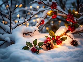 Poster - snow covered branches