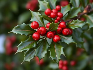 Poster - red berries on a bush