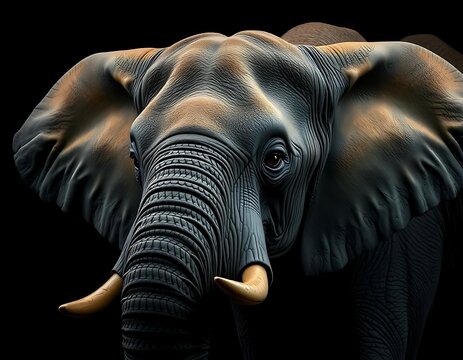 Majestic African Elephant: A Close-Up Portrait