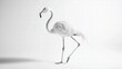 © Анатолий Сав - Flamingo standing gracefully on one leg against a minimalist backdrop with ample space for creative text placement. Generative AI